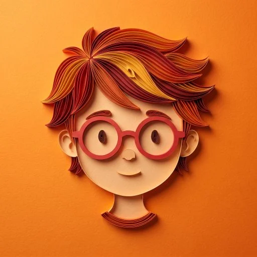 Boy with paper cut hair