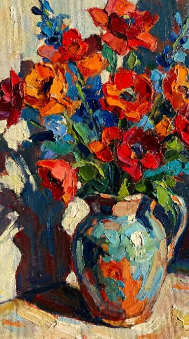 Floral Bouquet in Vase Oil Painting