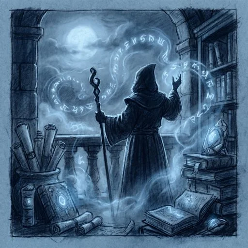 Holy Cleric Healer in Library-Fantasy Character