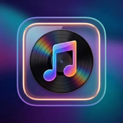 Music Note On Vinly Record App Icon