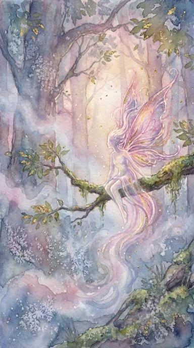 Mystical Forest Fairy Watercolor