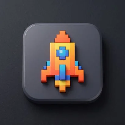Rocket Ship App Icon Pixel