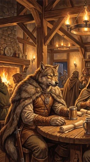 Werewolf Shapeshifter in Tavern-Fantasy Character