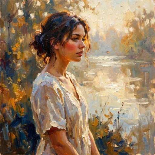 Young Woman Portrait Oil Painting