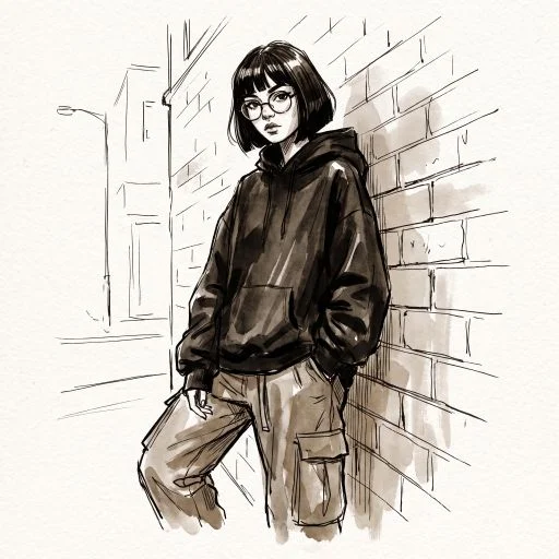 Young woman wearing hoodie